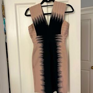 Herve Leger Black and Blush Women's Dress